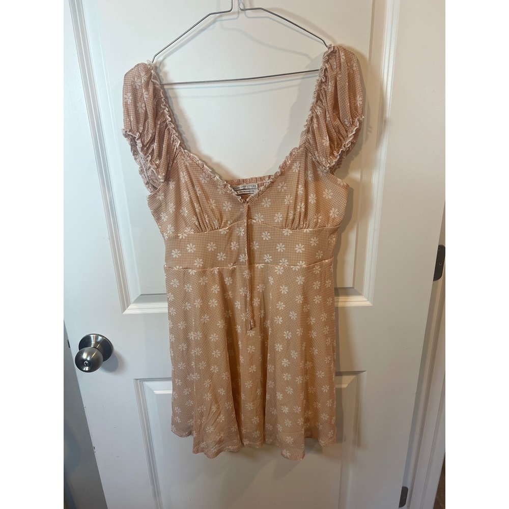 Urban Outfitters Womens‎ Mini Dress Floral Mesh Peach Large